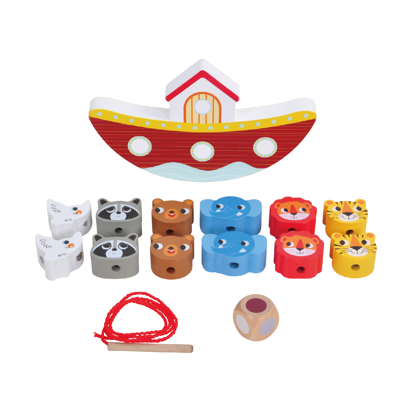Wooden Noah's Ark Balance Blocks, 2 in 1 Animal Beaded and Balanced Educational Toys Preschool Learning Toys - Image 2