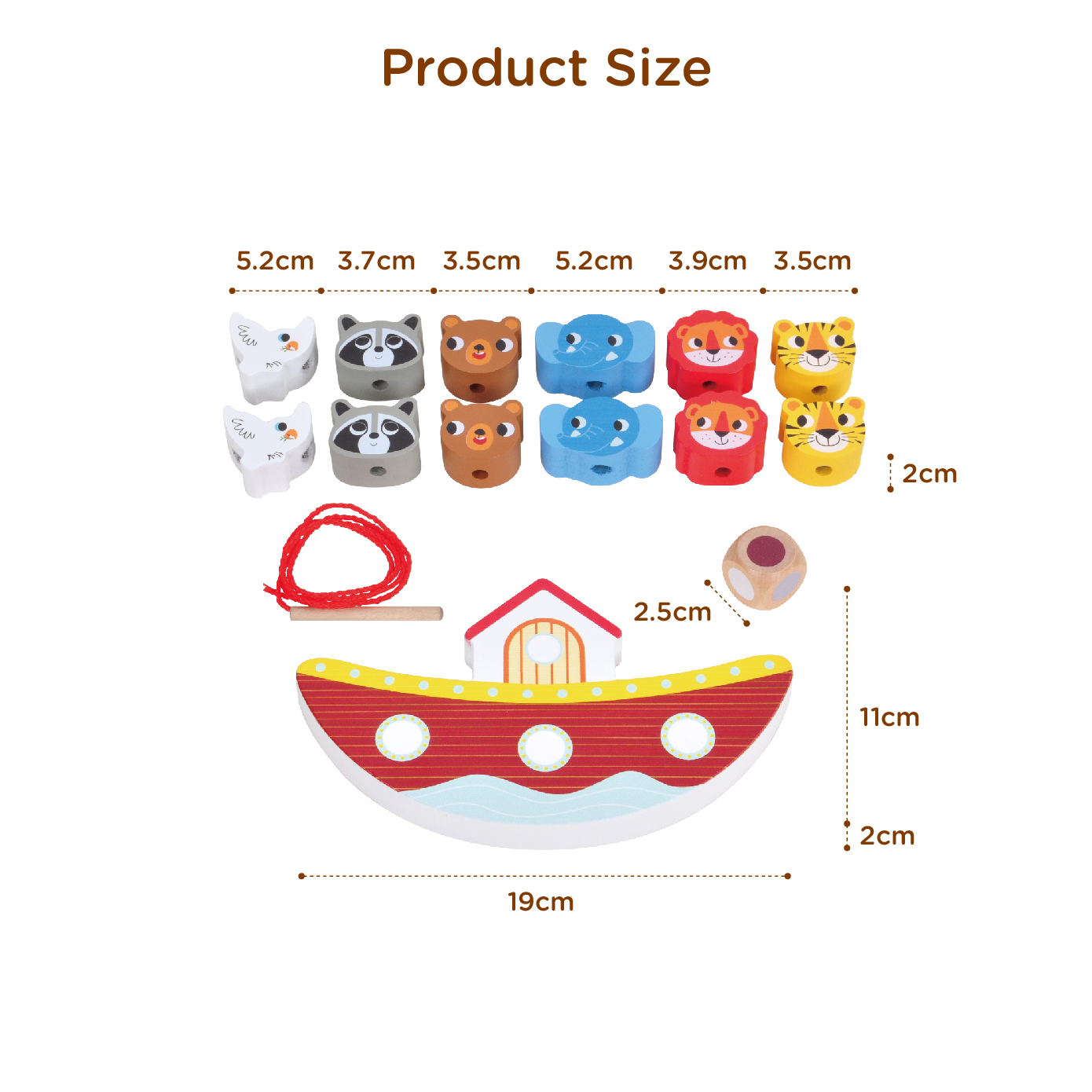 Wooden Noah's Ark Balance Blocks, 2 in 1 Animal Beaded and Balanced Educational Toys Preschool Learning Toys - Image 4