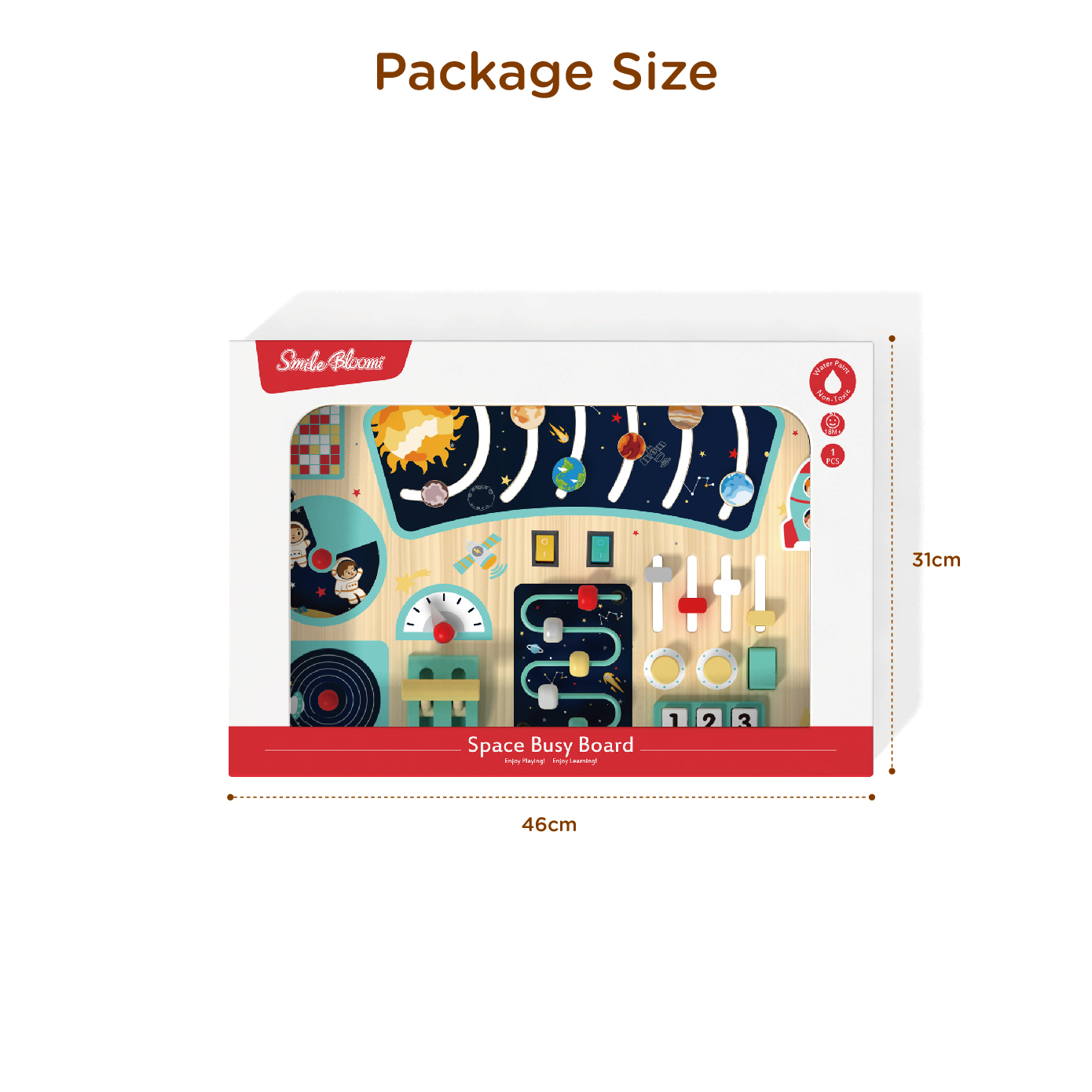 Wooden Montessori Busy Board Space Series Activity Board Sensory Busy Board Children's Educational Toy - Image 4