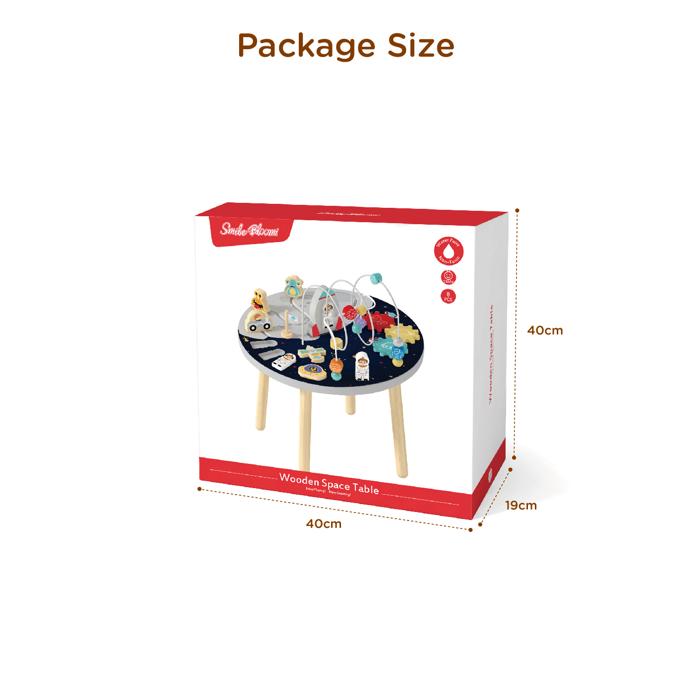 Montessori Wooden Activity Table Educational Space Theme Busy Table for Toddlers - Image 4