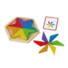 Wooden Montessori Rainbow Block Puzzle Toy Geometric Shape Six Color Block Toy