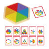 Wooden Montessori Rainbow Block Puzzle Toy Geometric Shape Six Color Block Toy