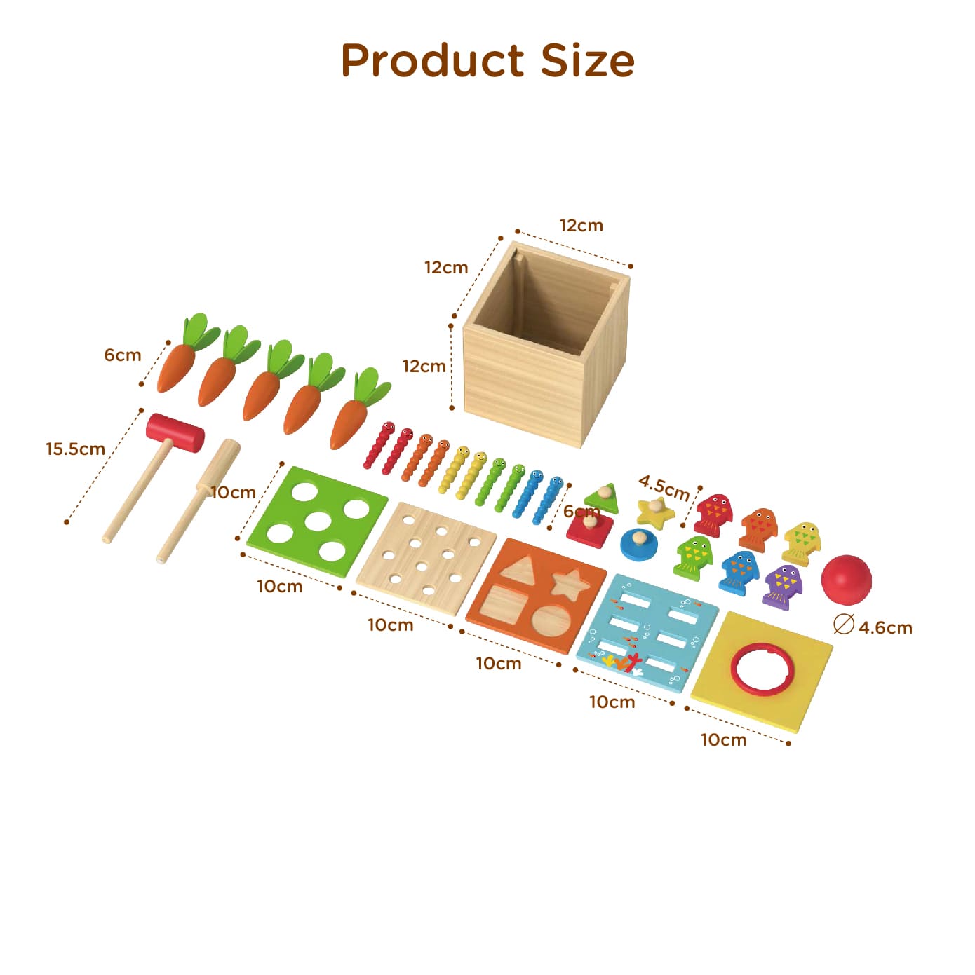 Wooden Montessori Baby Toys 5 in 1 Wooden Game Set Busy Box Set Toys - Image 6