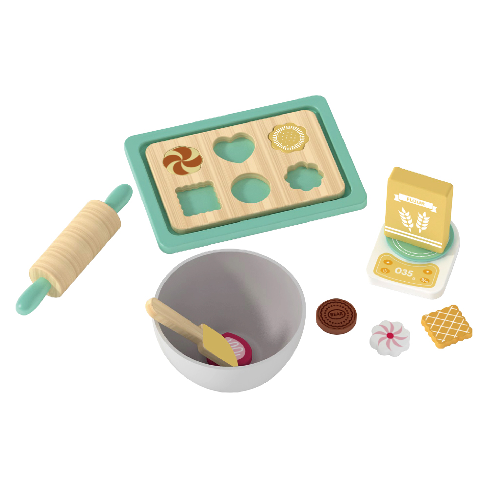 Wooden baking toys children's role play cookie making toy set - Image 2