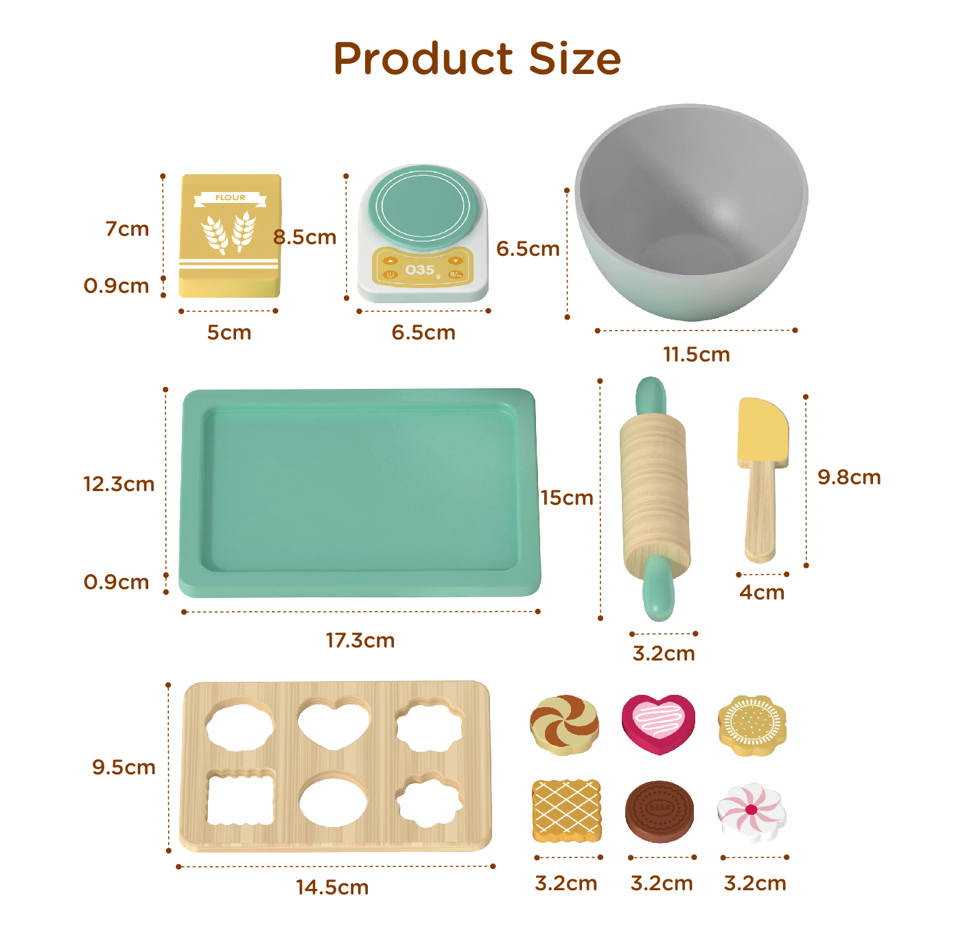 Wooden baking toys children's role play cookie making toy set - Image 4