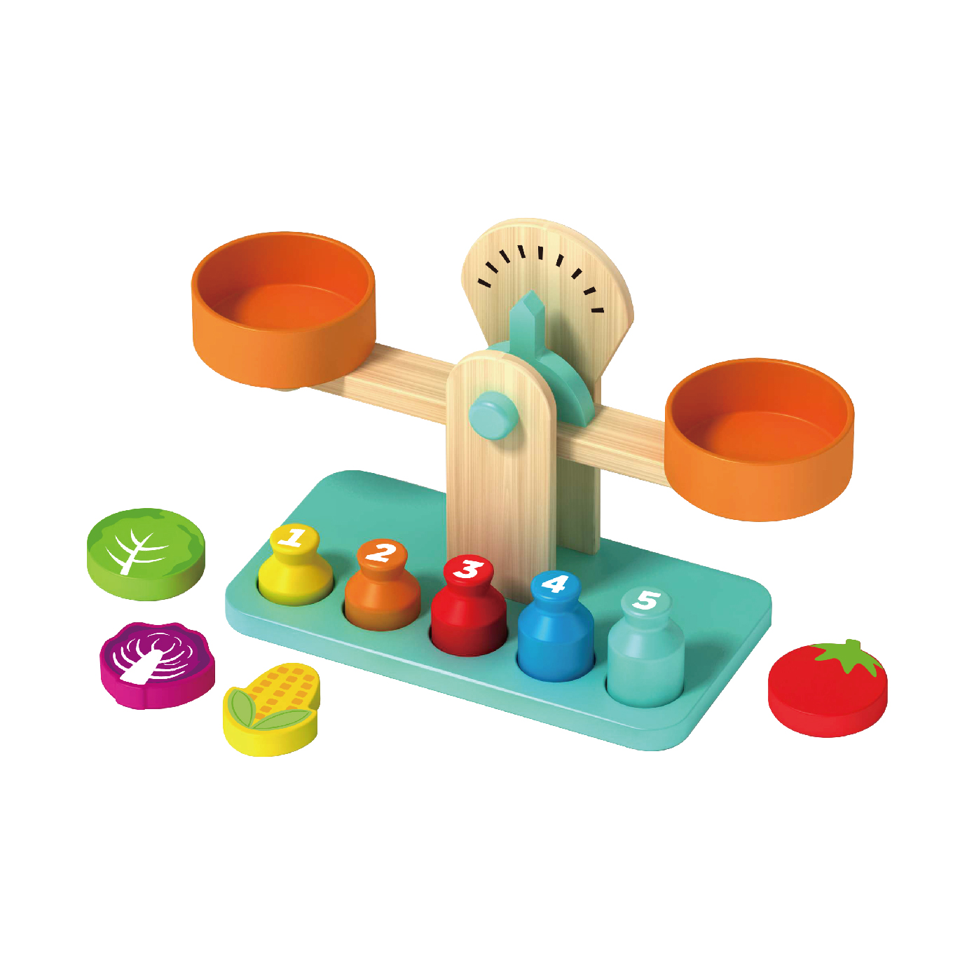Wooden balance game vegetable weighing math scale balance preschool wooden children educational toys gift - Image 3