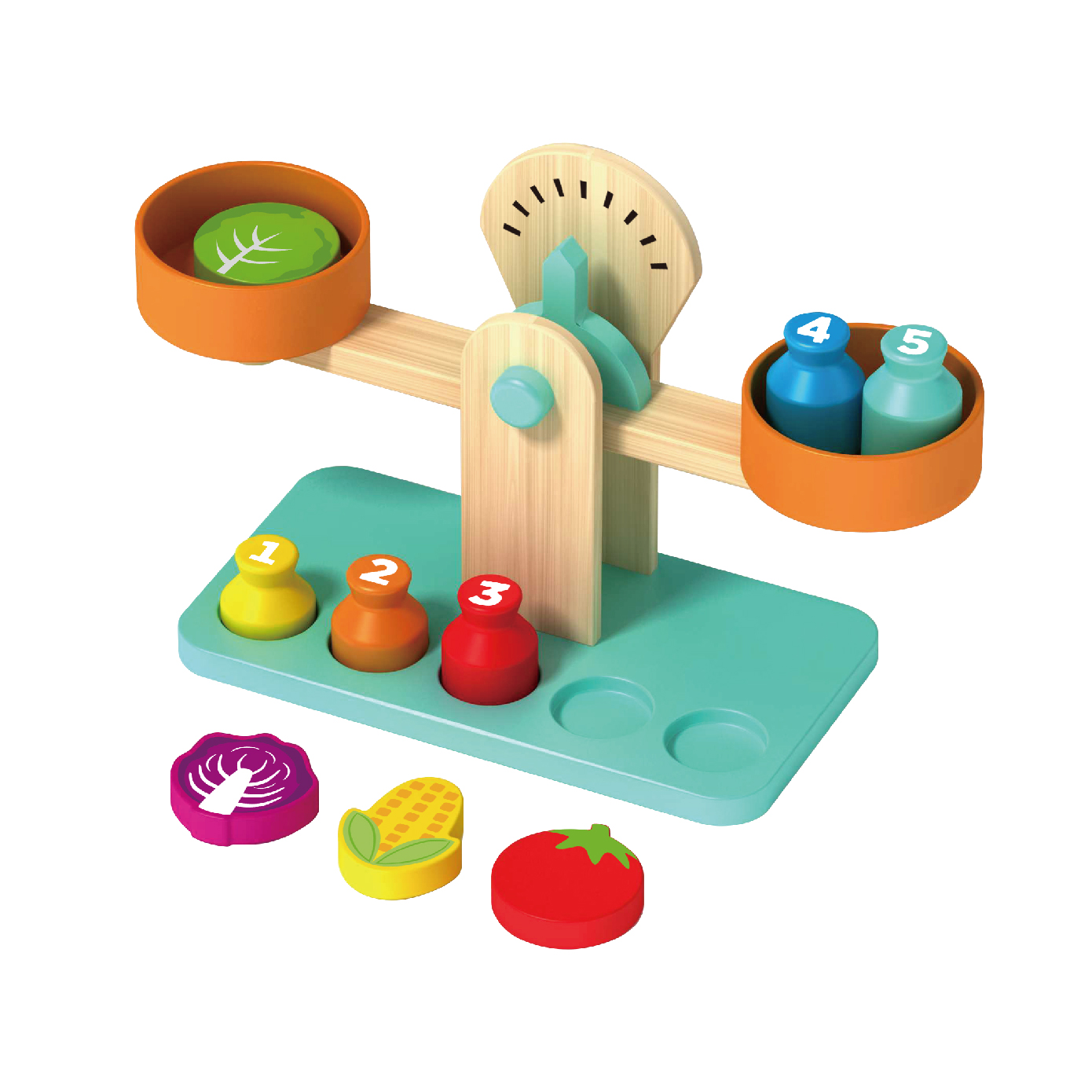 Wooden balance game vegetable weighing math scale balance preschool wooden children educational toys gift - Image 2