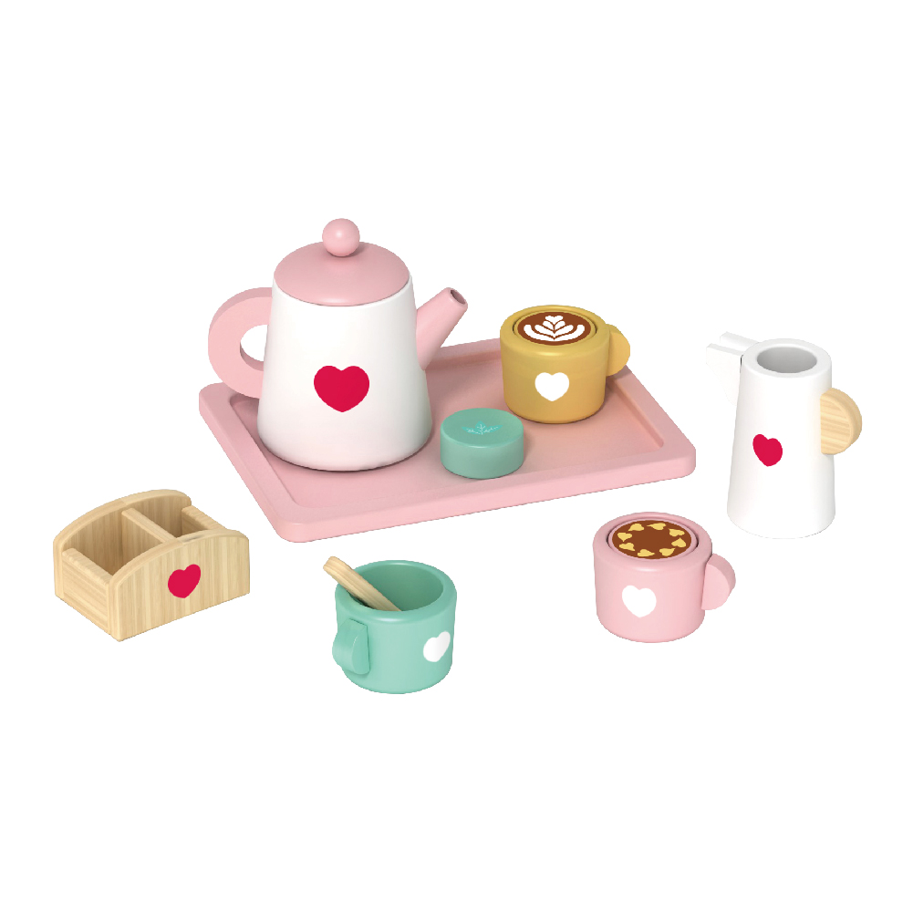 Wooden afternoon tea toy set role play game children's toy set suitable for boys and girls - Image 2