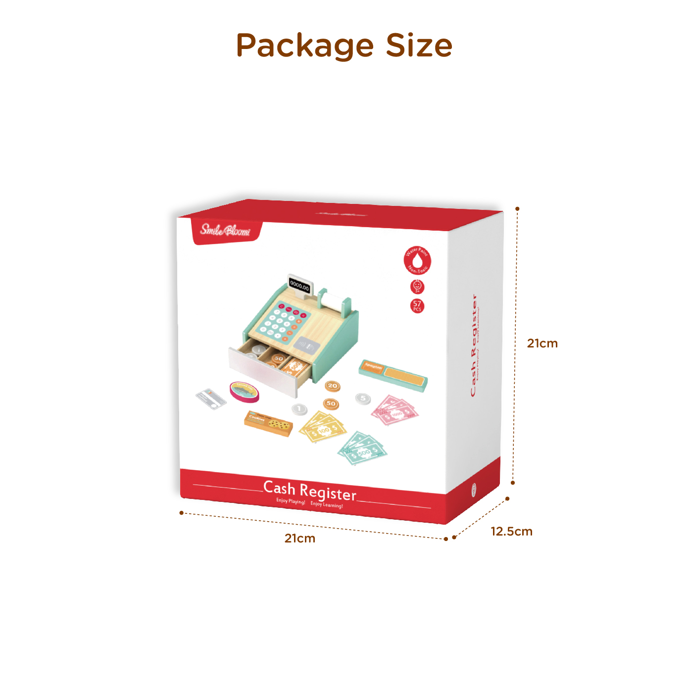 Wooden cash register set Life cognition early education Children's role-playing toys - Image 4