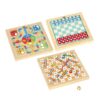 Wooden 3-in-1 Multi-Function Board Games, Flying Chess, Snakes and Ladders and Chess, Educational Toys for Kids