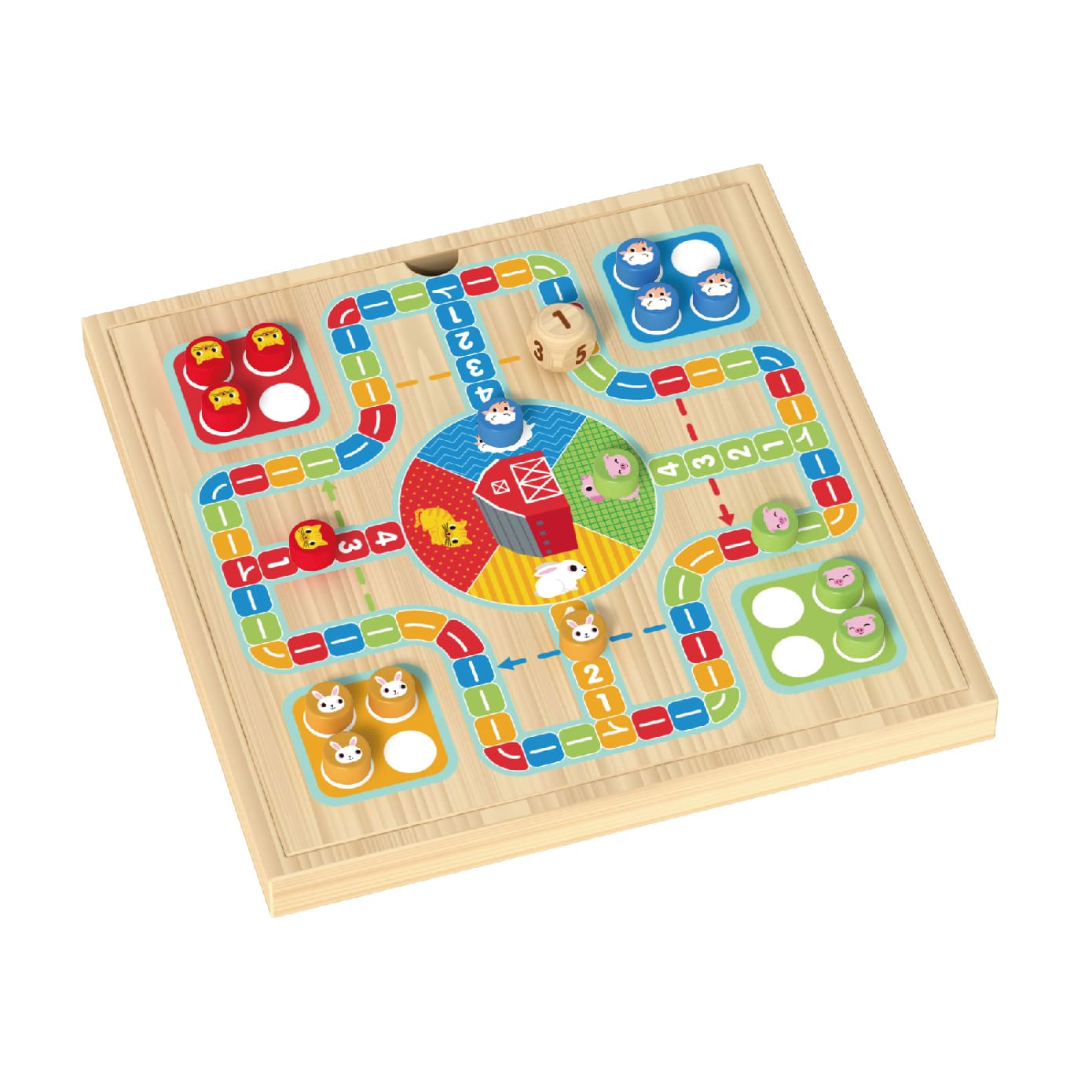 Wooden 3-in-1 Multi-Function Board Games, Flying Chess, Snakes and Ladders and Chess, Educational Toys for Kids - Image 4