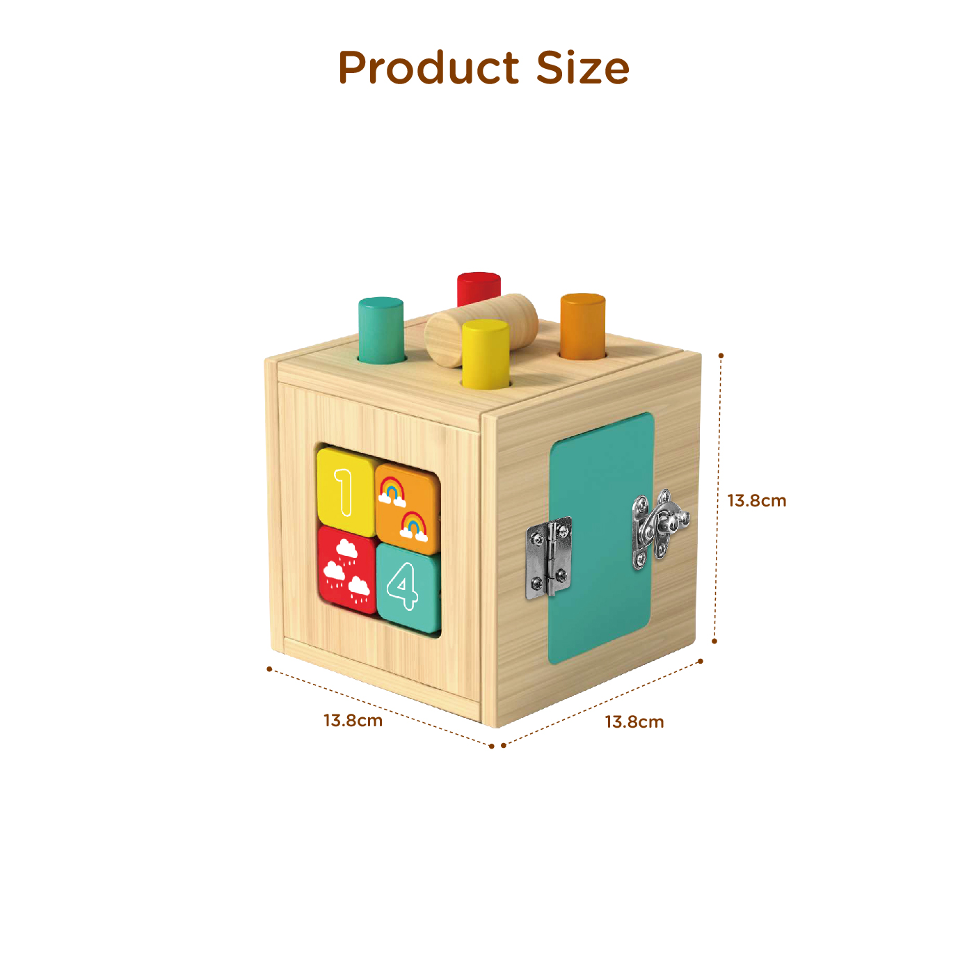 Wooden Montessori toys, children's color shape classification, educational matching, children's wooden play cube - Image 3