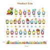 Alphabet train puzzle, train wooden board 26 letter puzzles and corresponding pictures, children develop concentration, cognitive ability and language ability.