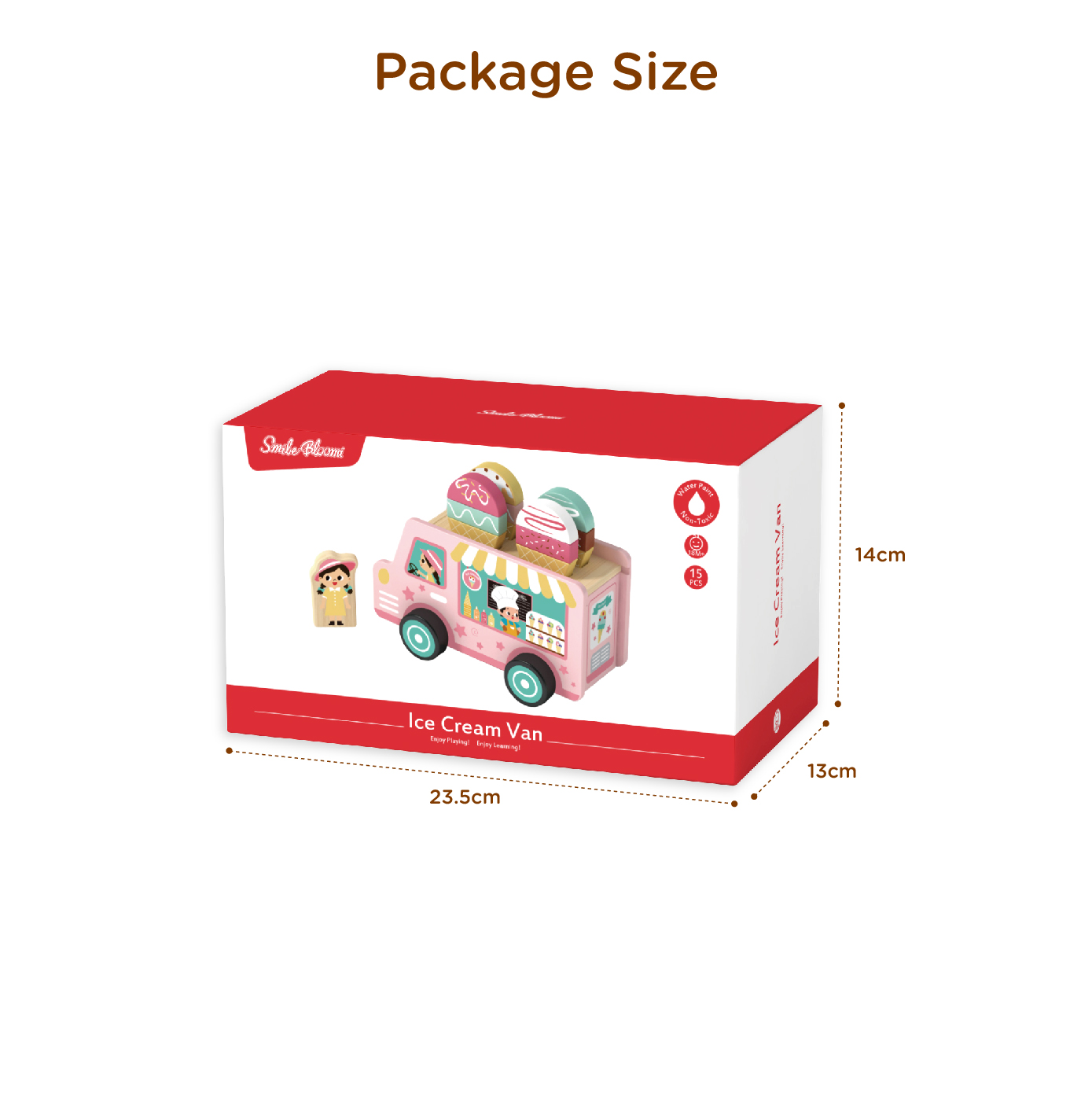 Ice Cream Van Mini Wooden Ice Cream Cart Toy Role Playing Game - Image 4