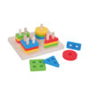 Wooden early childhood Montessori building blocks geometric shape set column matching intelligence development toys
