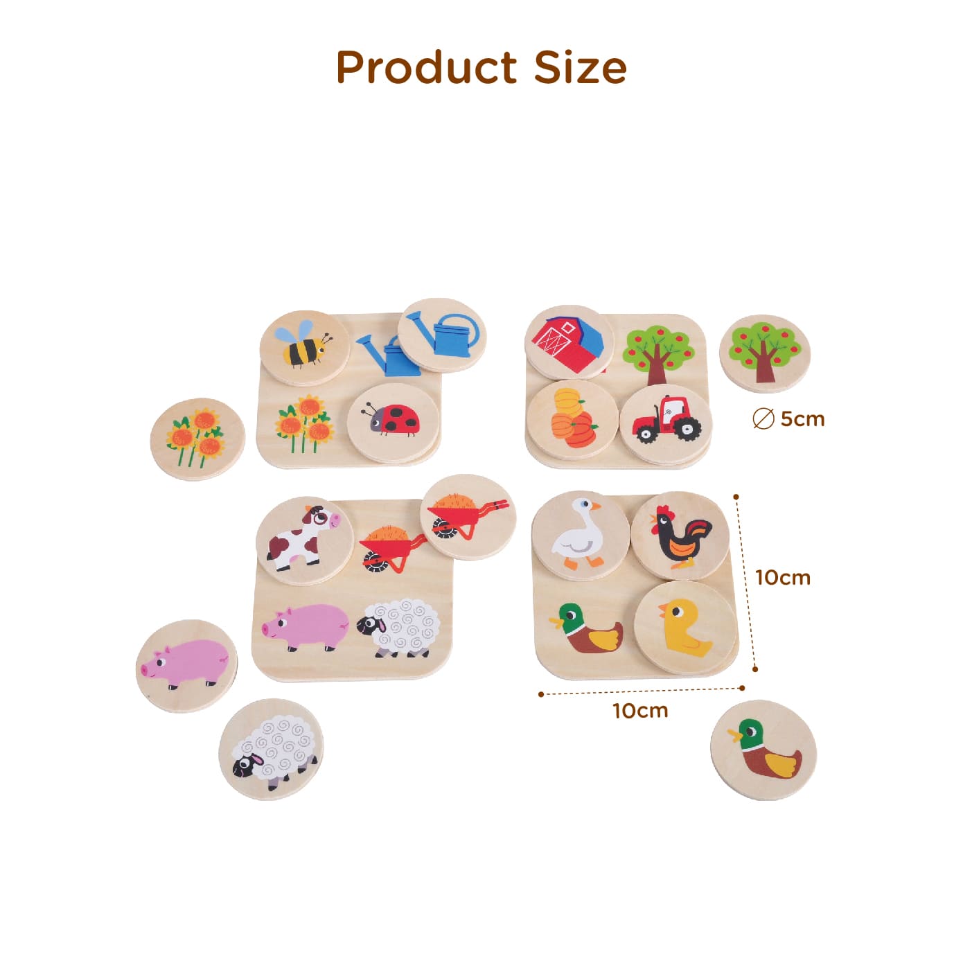 Farm Memo Game Educational Puzzle Toy Montessori Early Learning - Image 3