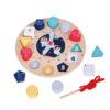 Wooden space clock puzzle children learning geometric bead digital clock toys