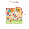 Montessori farm body calendar educational wooden learning toys, analog clock, calendar, weather, season, time, week, suitable for preschool children's learning toys