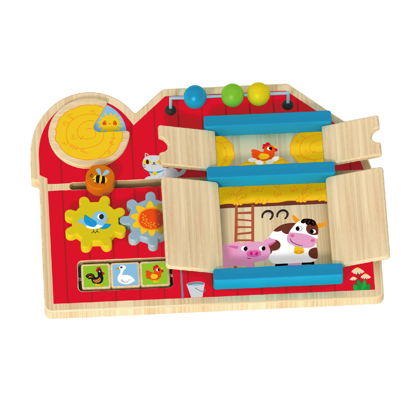Wooden Farm Busy Board Sensory Toy for Kids, Educational Toy for Preschool - Image 2
