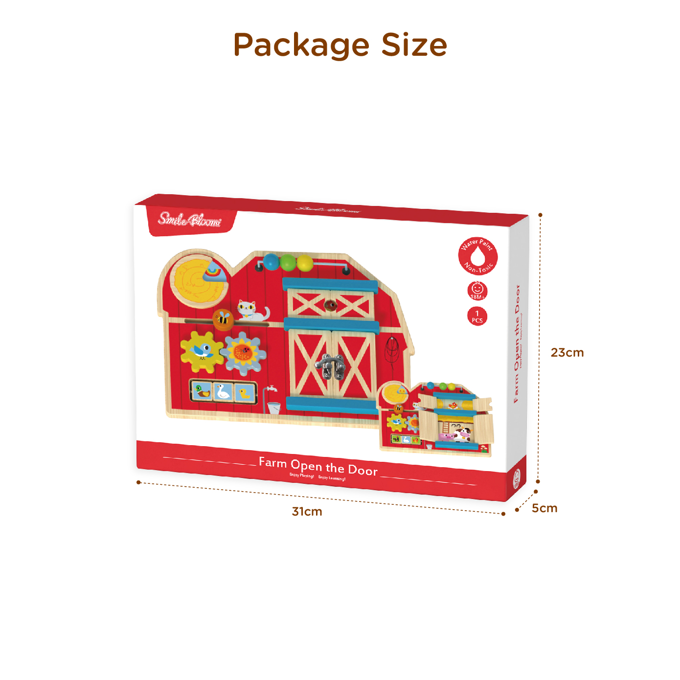 Wooden Farm Busy Board Sensory Toy for Kids, Educational Toy for Preschool - Image 4