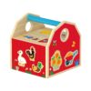 Wooden Toy Farm Set Handheld Cabin Farm Toy Role Play Animal Matching Toys
