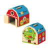 Wooden farm house children's Montessori farm house building block puzzle toys suitable for preschoolers