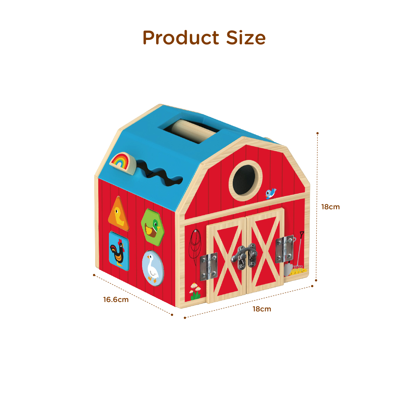Wooden farm house children's Montessori farm house building block puzzle toys suitable for preschoolers - Image 3