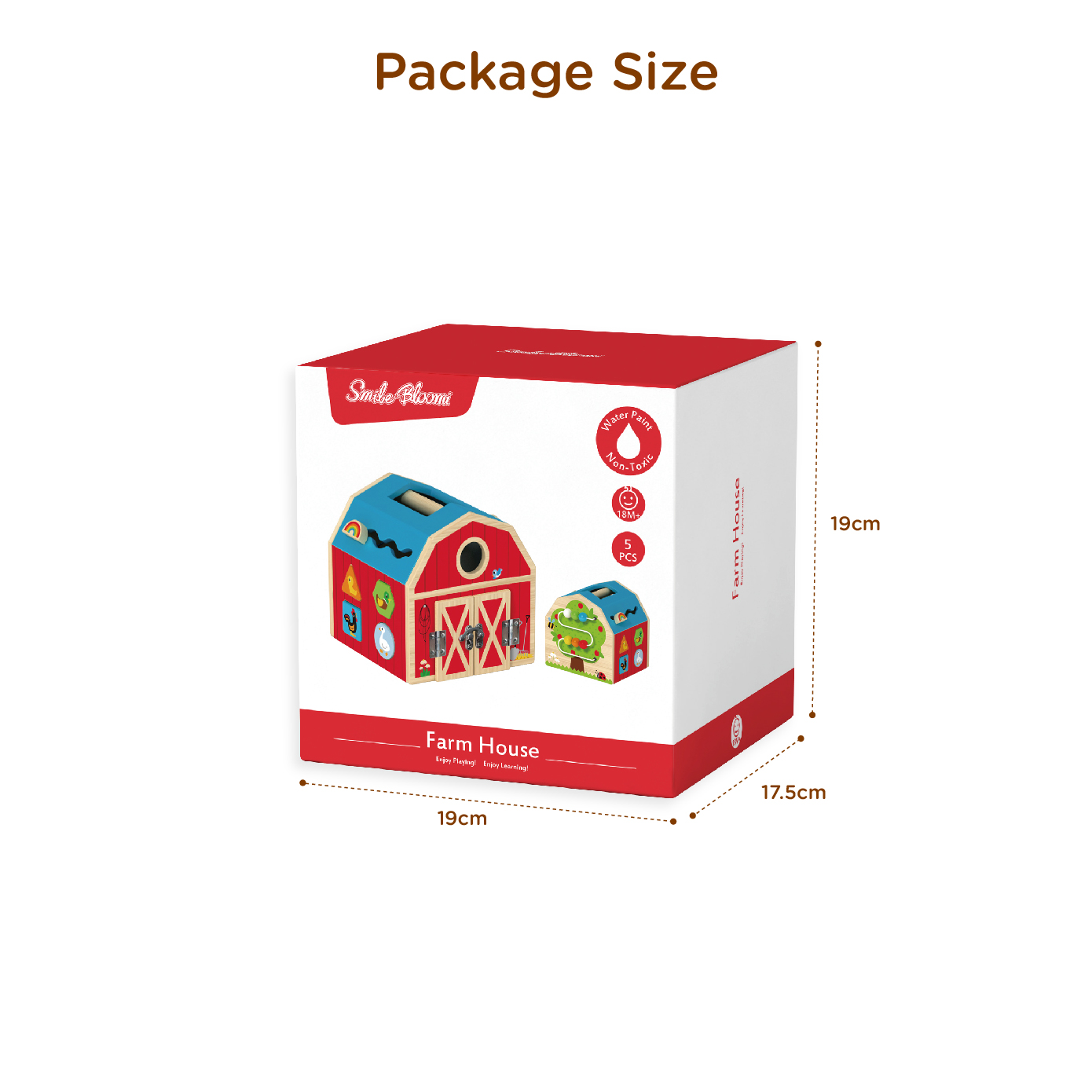 Wooden farm house children's Montessori farm house building block puzzle toys suitable for preschoolers - Image 4