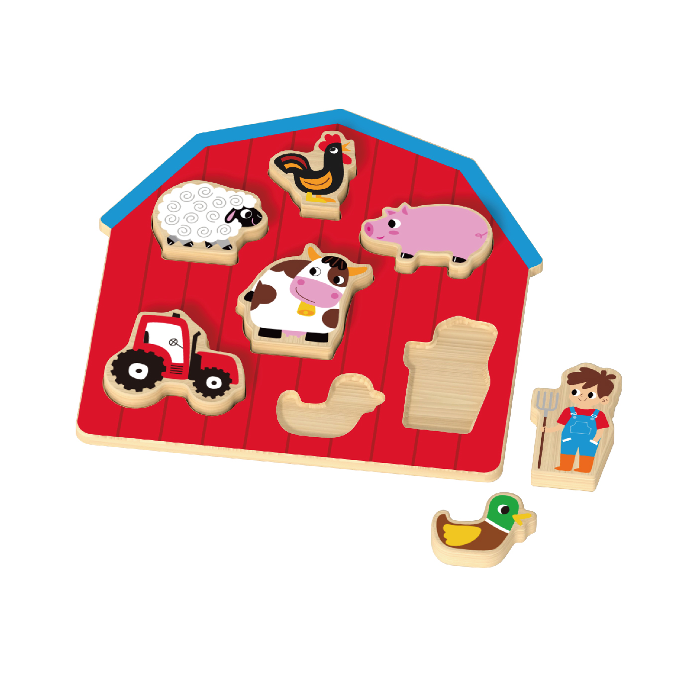 Wooden Farm Puzzle, 3D Farm Animal Cognition for Kids, Suitable for Preschoolers - Image 2