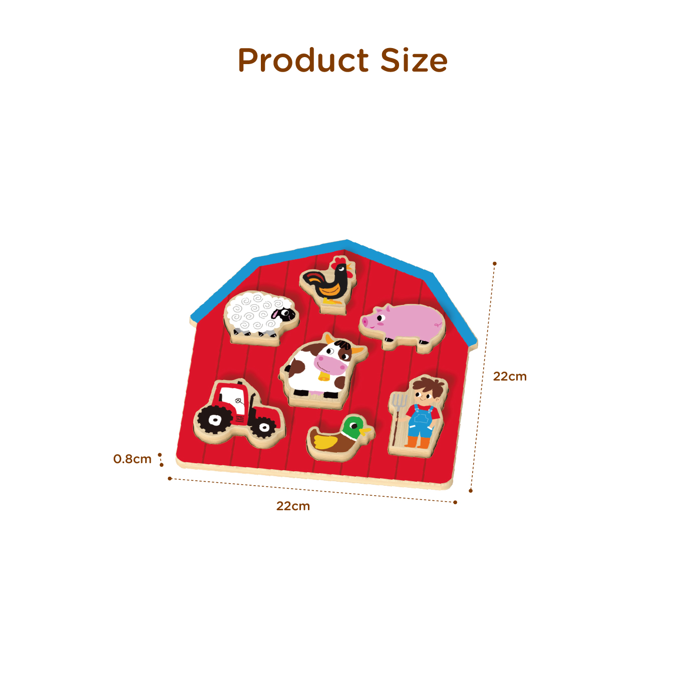 Wooden Farm Puzzle, 3D Farm Animal Cognition for Kids, Suitable for Preschoolers - Image 3