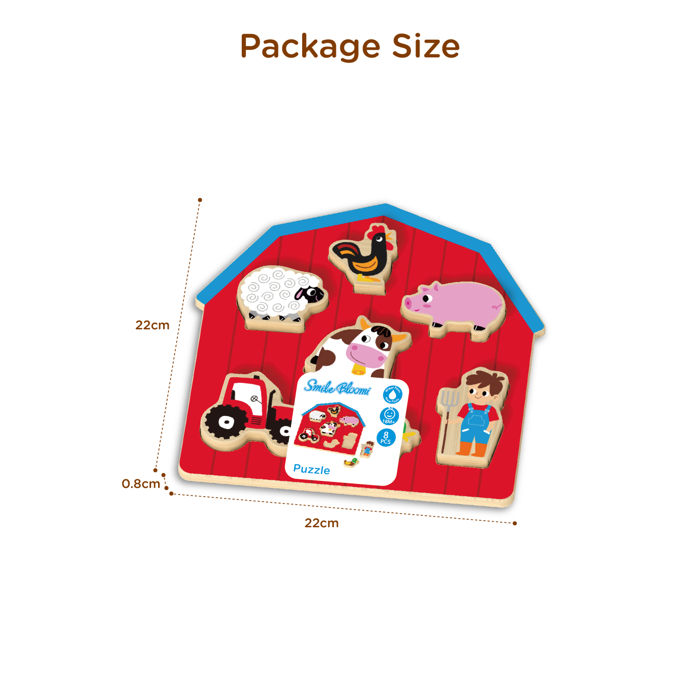 Wooden Farm Puzzle, 3D Farm Animal Cognition for Kids, Suitable for Preschoolers - Image 4