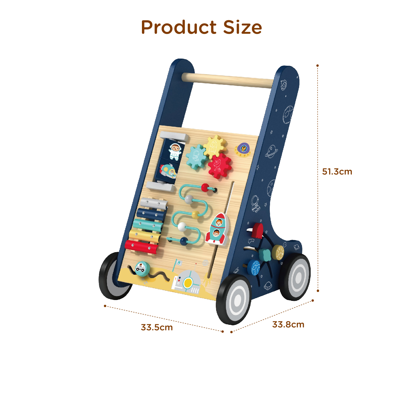 Educational toys baby walker educational cart space station toys wooden children educational toys - Image 3