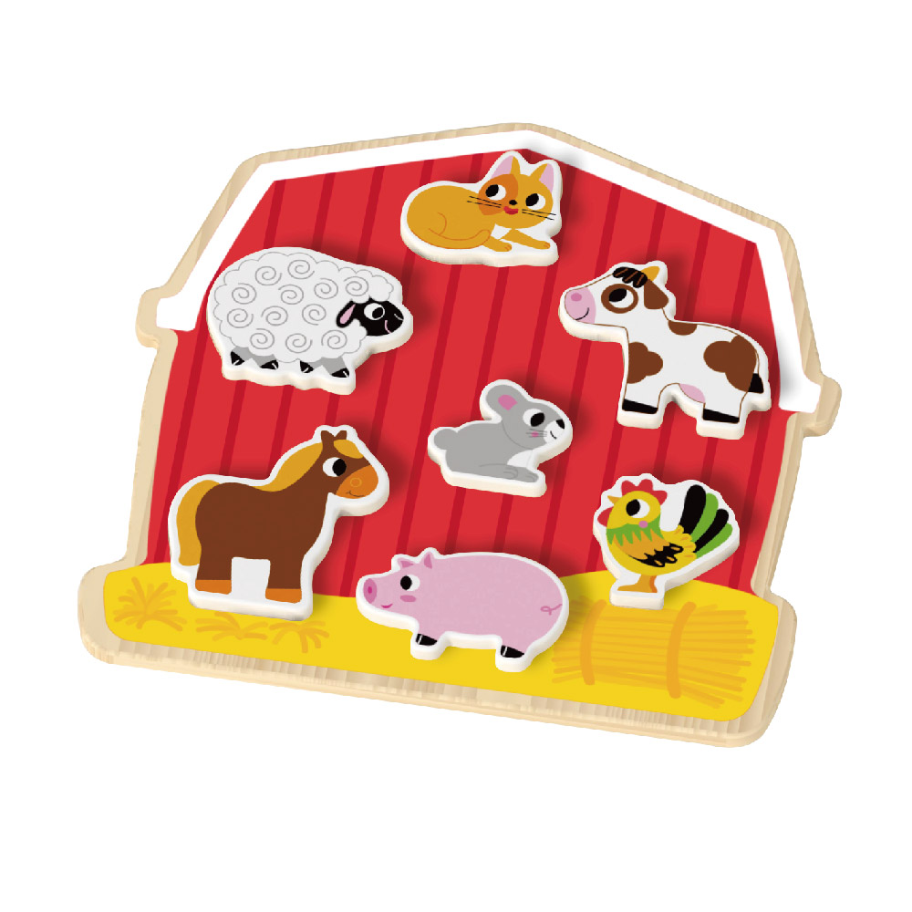 Wooden farm 3D puzzle Educational Montessori matching game learning toys