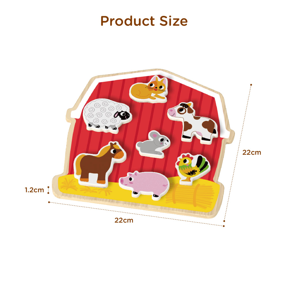 Wooden farm 3D puzzle Educational Montessori matching game learning toys - Image 4