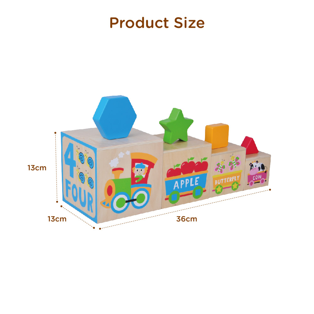 Shape Sorting Stacking Building Blocks Kids Educational Nesting Cubes Wooden Toy Box Stacking Nesting Shapes Promote Early Cognitive Skills - Image 3