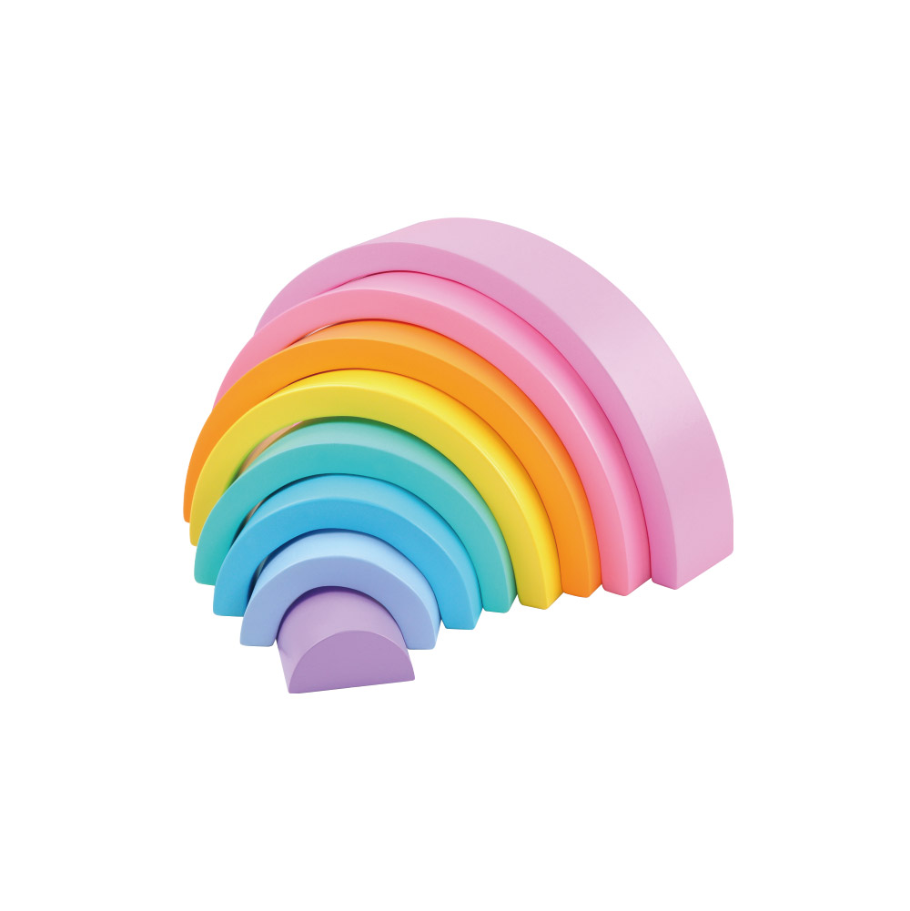 Wooden rainbow stacking blocks 8-piece stacking toy for children to develop creativity, color recognition, educational toys, fine motor skills