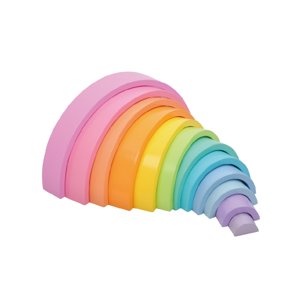 12-piece wooden rainbow stacking blocks for kids to develop creativity, cognition, colors, educational toys, fine motor skills