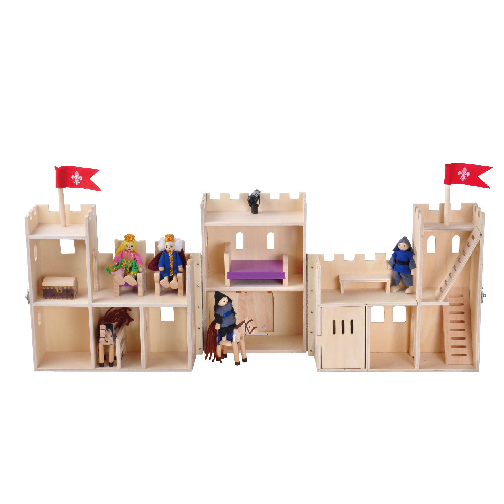 Wooden castle set educational toys furniture and accessories children's role-playing educational toys - Image 3