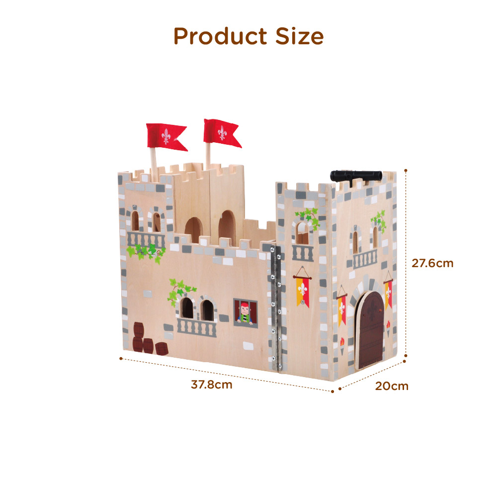 Wooden castle set educational toys furniture and accessories children's role-playing educational toys - Image 4