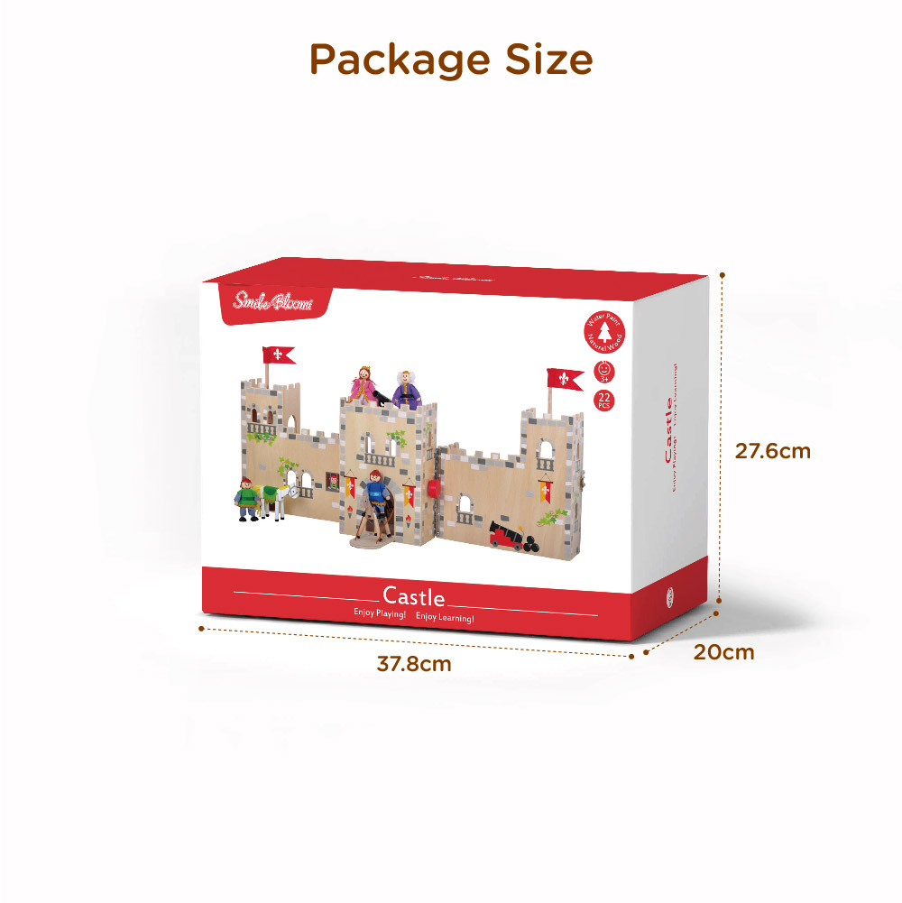 Wooden castle set educational toys furniture and accessories children's role-playing educational toys - Image 5
