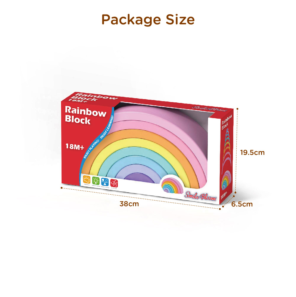 Wooden rainbow stacking blocks 8-piece stacking toy for children to develop creativity, color recognition, educational toys, fine motor skills - Image 6