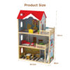 Popular Simulation Children's Three-Storey Playhouse | Mini Furniture Wooden Dollhouse Toys