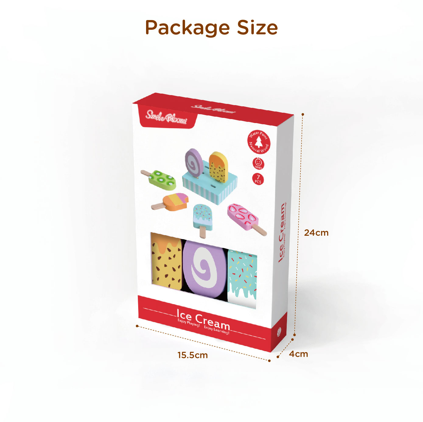 Ice cream toy set simulation toy wooden children's toy - Image 3