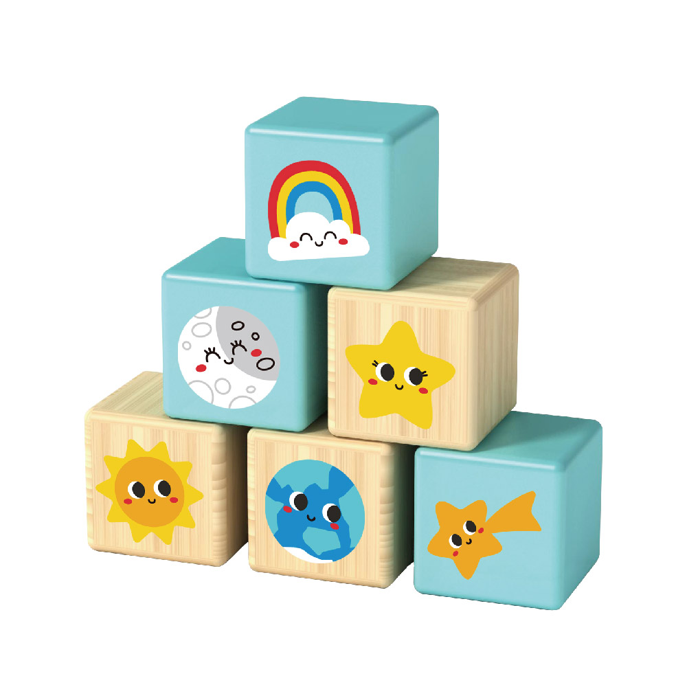 Wooden stacking blocks, square building blocks stacking, educational toys