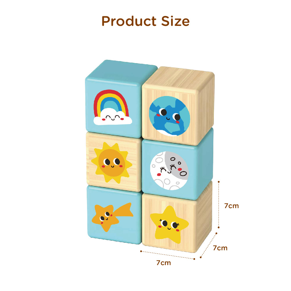 Wooden stacking blocks, square building blocks stacking, educational toys - Image 2