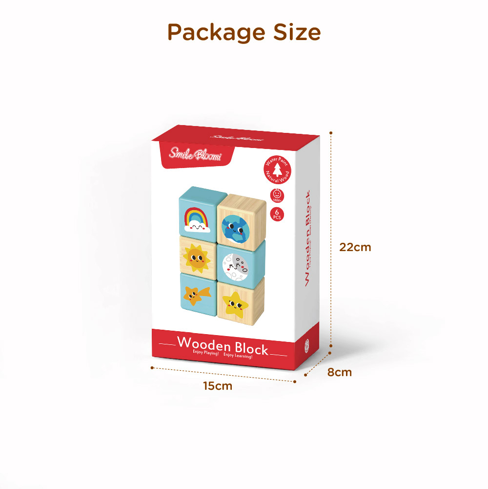 Wooden stacking blocks, square building blocks stacking, educational toys - Image 3
