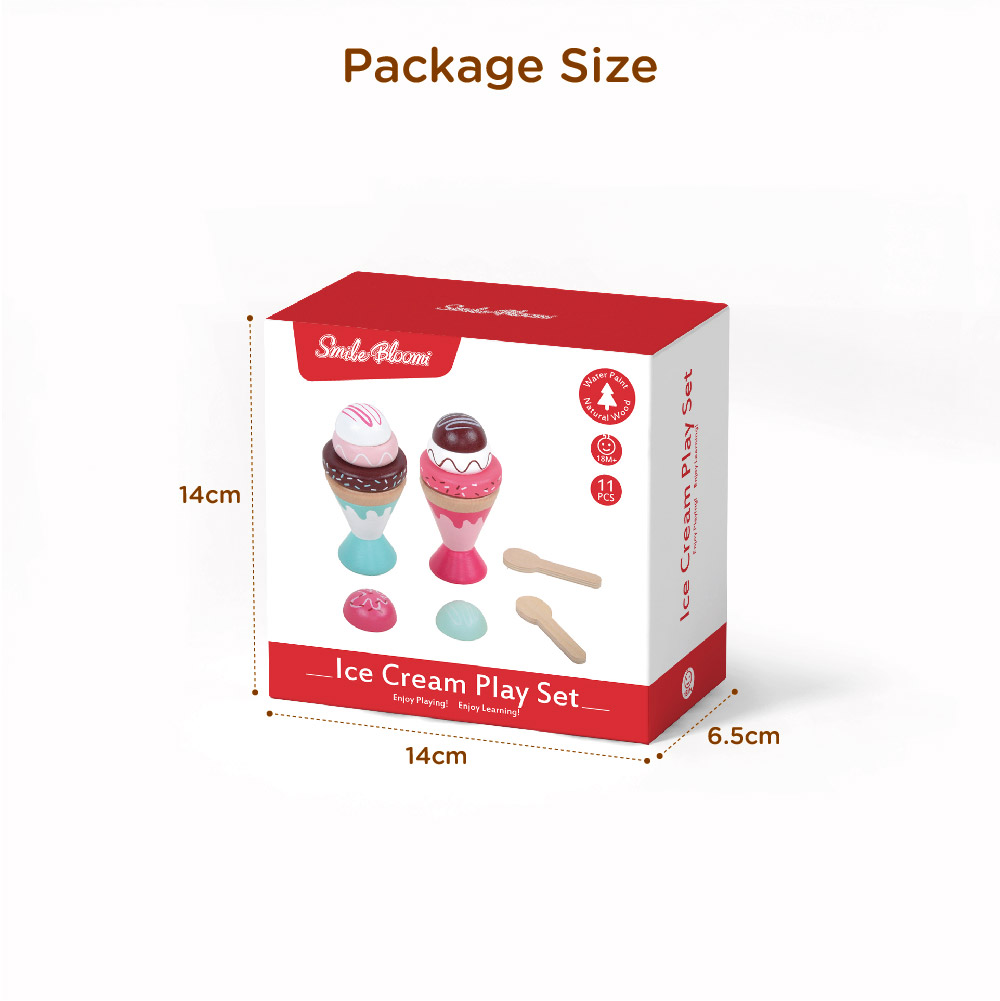 Wooden Ice Cream Play Set Role Play Toys - Image 3