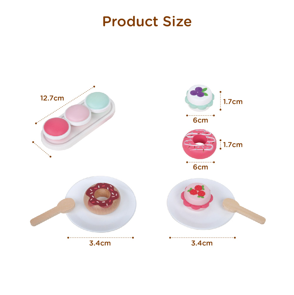 Wooden Afternoon Tea Set Dessert Toy Role Playing Toy - Image 2