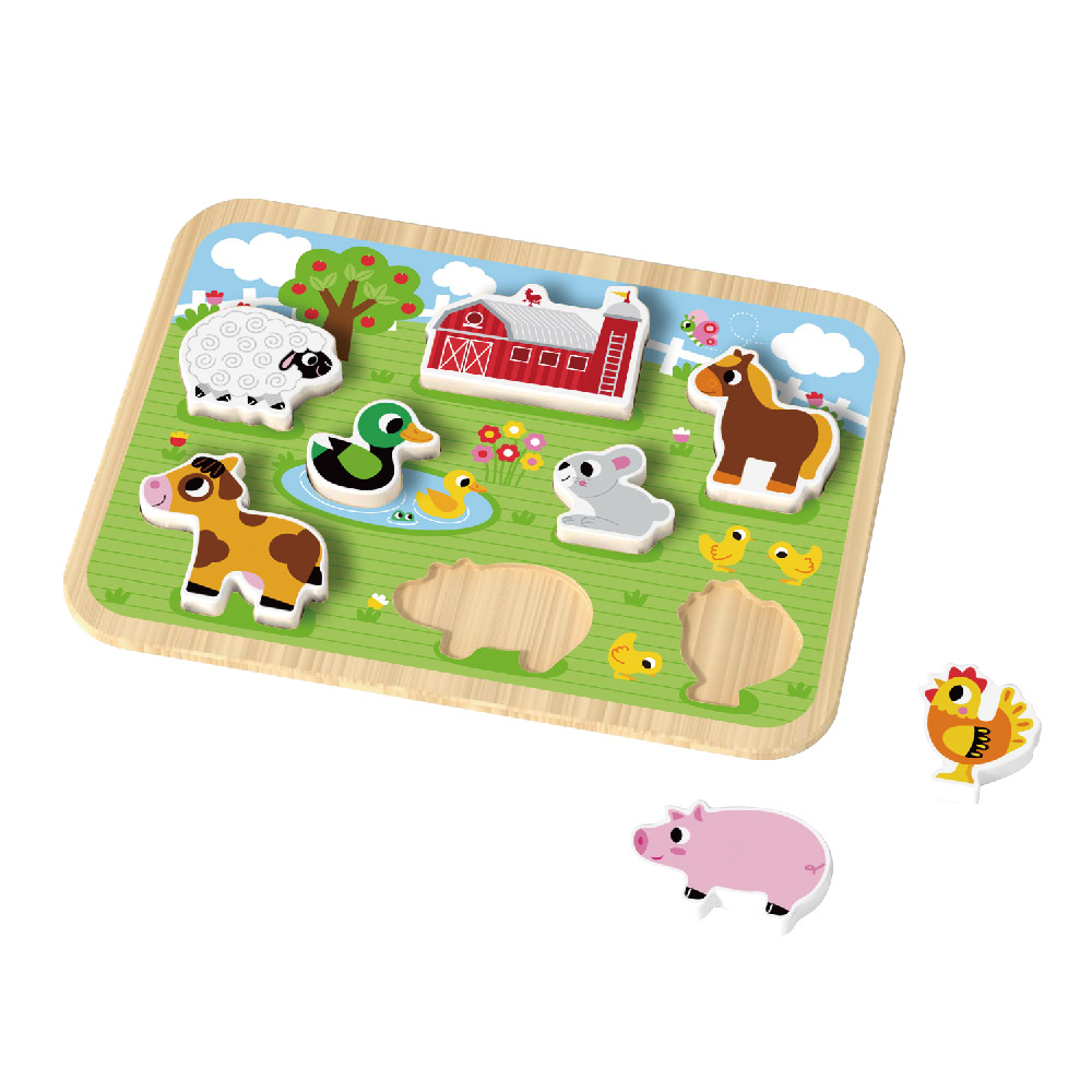 Children's multi-shaped farm animal building blocks Wooden 3D puzzle Montessori game toys - Image 2
