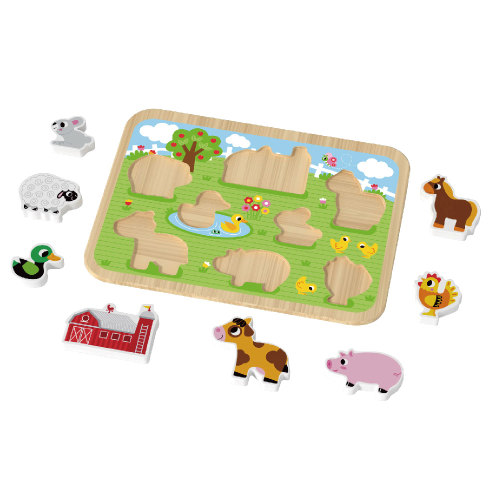 Children's multi-shaped farm animal building blocks Wooden 3D puzzle Montessori game toys - Image 3